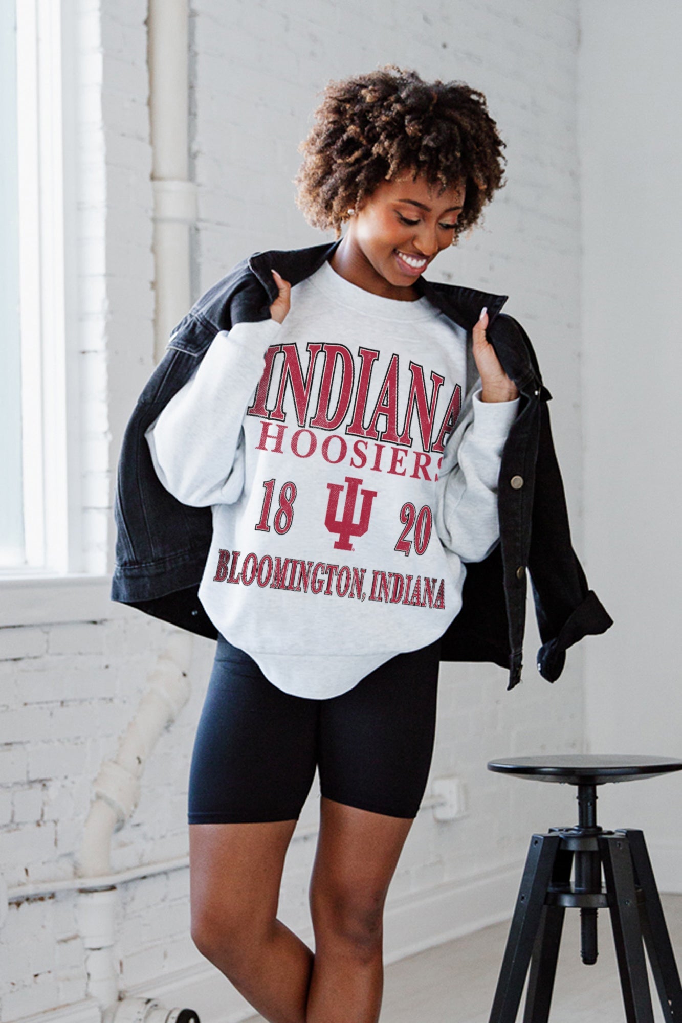 INDIANA HOOSIERS ALLEGIANCE PREMIUM FLEECE DROP SHOULDER CREWNECK PULLOVER