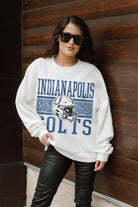 INDIANAPOLIS COLTS FAIR CATCH PREMIUM FLEECE DROP SHOULDER CREWNECK PULLOVER