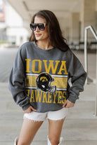 IOWA HAWKEYES WILD TAILGATE PREMIUM FLEECE DROP SHOULDER CREWNECK PULLOVER