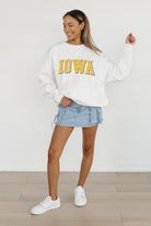 IOWA HAWKEYES ALL-STAR APPEAL PREMIUM FLEECE DROP SHOULDER CREWNECK PULLOVER BY MADI PREWETT TROUTT