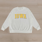 IOWA HAWKEYES ALL-STAR APPEAL PREMIUM FLEECE DROP SHOULDER CREWNECK PULLOVER BY MADI PREWETT TROUTT