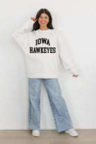 IOWA HAWKEYES ALL-STAR STYLE PREMIUM FLEECE DROP SHOULDER CREWNECK PULLOVER BY MADI PREWETT TROUTT