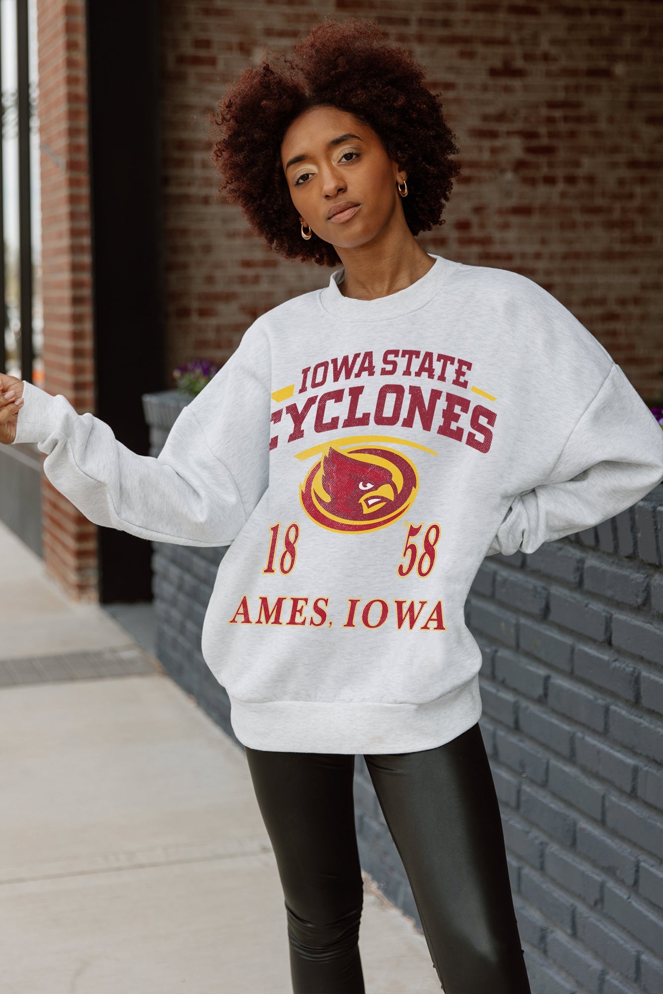 IOWA STATE CYCLONES ALLEGIANCE PREMIUM FLEECE DROP SHOULDER CREWNECK PULLOVER