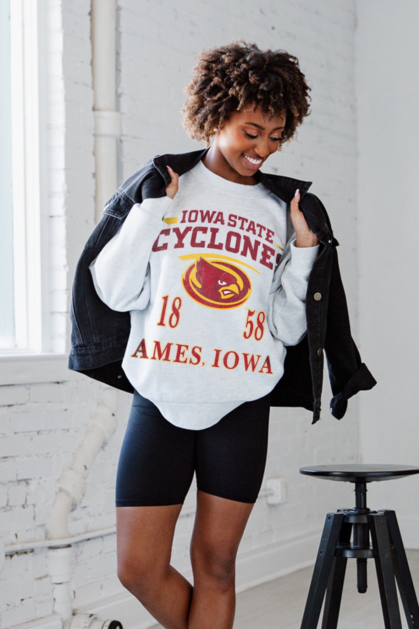 IOWA STATE CYCLONES ALLEGIANCE PREMIUM FLEECE DROP SHOULDER CREWNECK PULLOVER