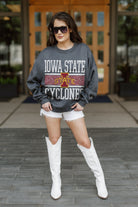 IOWA STATE CYCLONES WILD TAILGATE PREMIUM FLEECE DROP SHOULDER CREWNECK PULLOVER