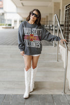 IOWA STATE CYCLONES WILD TAILGATE PREMIUM FLEECE DROP SHOULDER CREWNECK PULLOVER