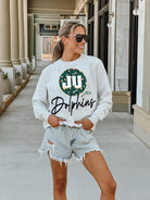 JACKSONVILLE DOLPHINS GOING WILD PREMIUM FLEECE DROP SHOULDER CREWNECK PULLOVER