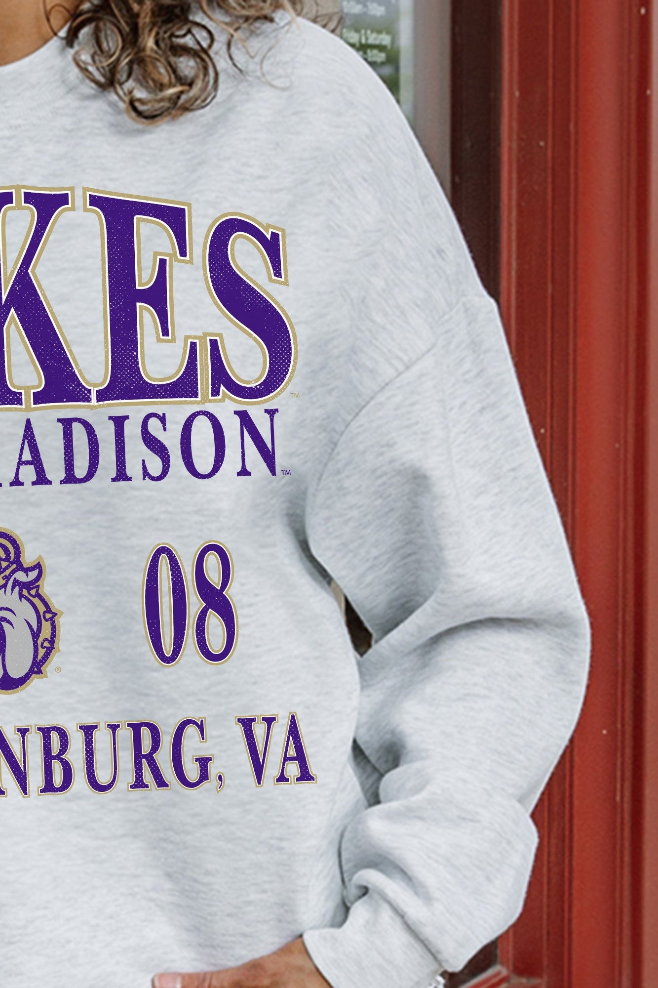 JAMES MADISON DUKES ALLEGIANCE PREMIUM FLEECE DROP SHOULDER CREWNECK PULLOVER