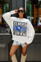 KENTUCKY WILDCATS FAIR CATCH PREMIUM FLEECE DROP SHOULDER CREWNECK PULLOVER