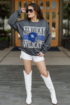 KENTUCKY WILDCATS WILD TAILGATE PREMIUM FLEECE DROP SHOULDER CREWNECK PULLOVER