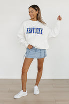 KENTUCKY WILDCATS ALL-STAR APPEAL PREMIUM FLEECE DROP SHOULDER CREWNECK PULLOVER BY MADI PREWETT TROUTT