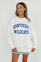 KENTUCKY WILDCATS ALL-STAR STYLE PREMIUM FLEECE DROP SHOULDER CREWNECK PULLOVER BY MADI PREWETT TROUTT