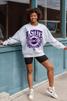 KANSAS STATE WILDCATS BASES LOADED PREMIUM FLEECE DROP SHOULDER CREWNECK PULLOVER