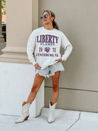 LIBERTY FLAMES ALLEGIANCE PREMIUM FLEECE DROP SHOULDER CREWNECK PULLOVER