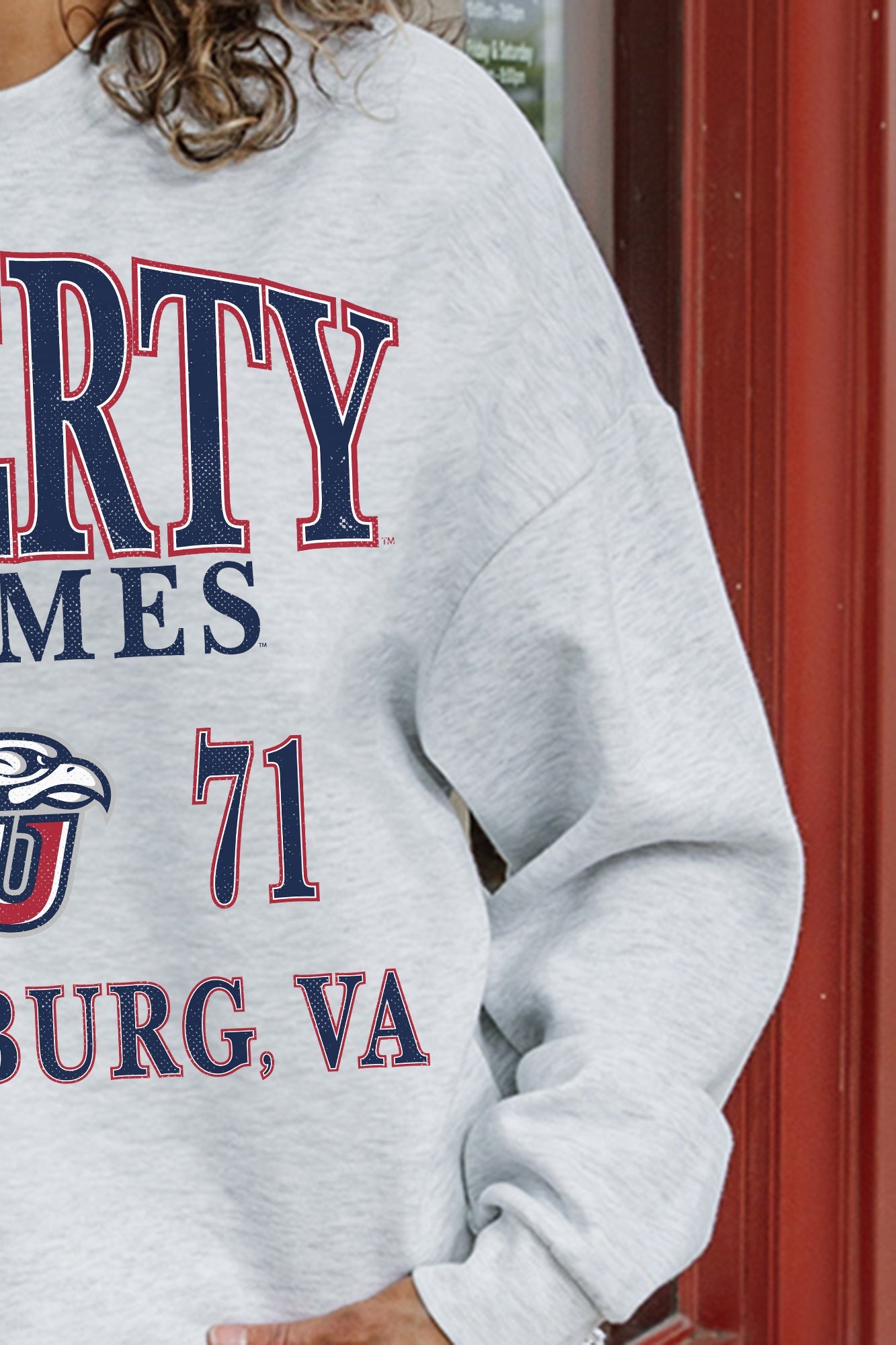 LIBERTY FLAMES ALLEGIANCE PREMIUM FLEECE DROP SHOULDER CREWNECK PULLOVER