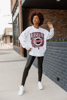 LOUISVILLE CARDINALS BASES LOADED PREMIUM FLEECE DROP SHOULDER CREWNECK PULLOVER