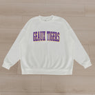 LSU TIGERS ALL-STAR APPEAL PREMIUM FLEECE DROP SHOULDER CREWNECK PULLOVER BY MADI PREWETT TROUTT