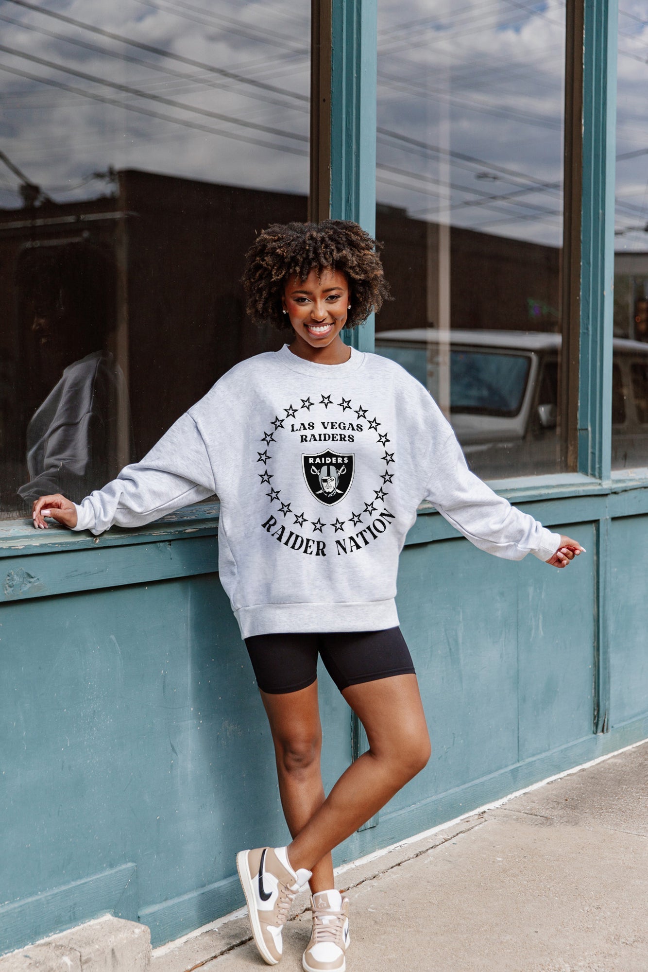 LAS VEGAS RAIDERS SUPERSTAR PREMIUM FLEECE DROP SHOULDER CREWNECK PULLOVER