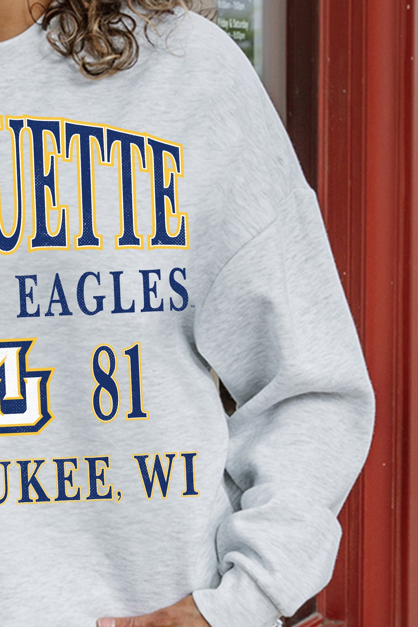 MARQUETTE GOLDEN EAGLES ALLEGIANCE PREMIUM FLEECE DROP SHOULDER CREWNECK PULLOVER