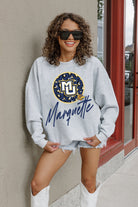 MARQUETTE GOLDEN EAGLES GOING WILD PREMIUM FLEECE DROP SHOULDER CREWNECK PULLOVER