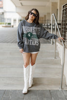 MICHIGAN STATE SPARTANS WILD TAILGATE PREMIUM FLEECE DROP SHOULDER CREWNECK PULLOVER