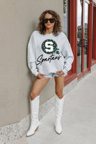 MICHIGAN STATE SPARTANS GOING WILD PREMIUM FLEECE DROP SHOULDER CREWNECK PULLOVER