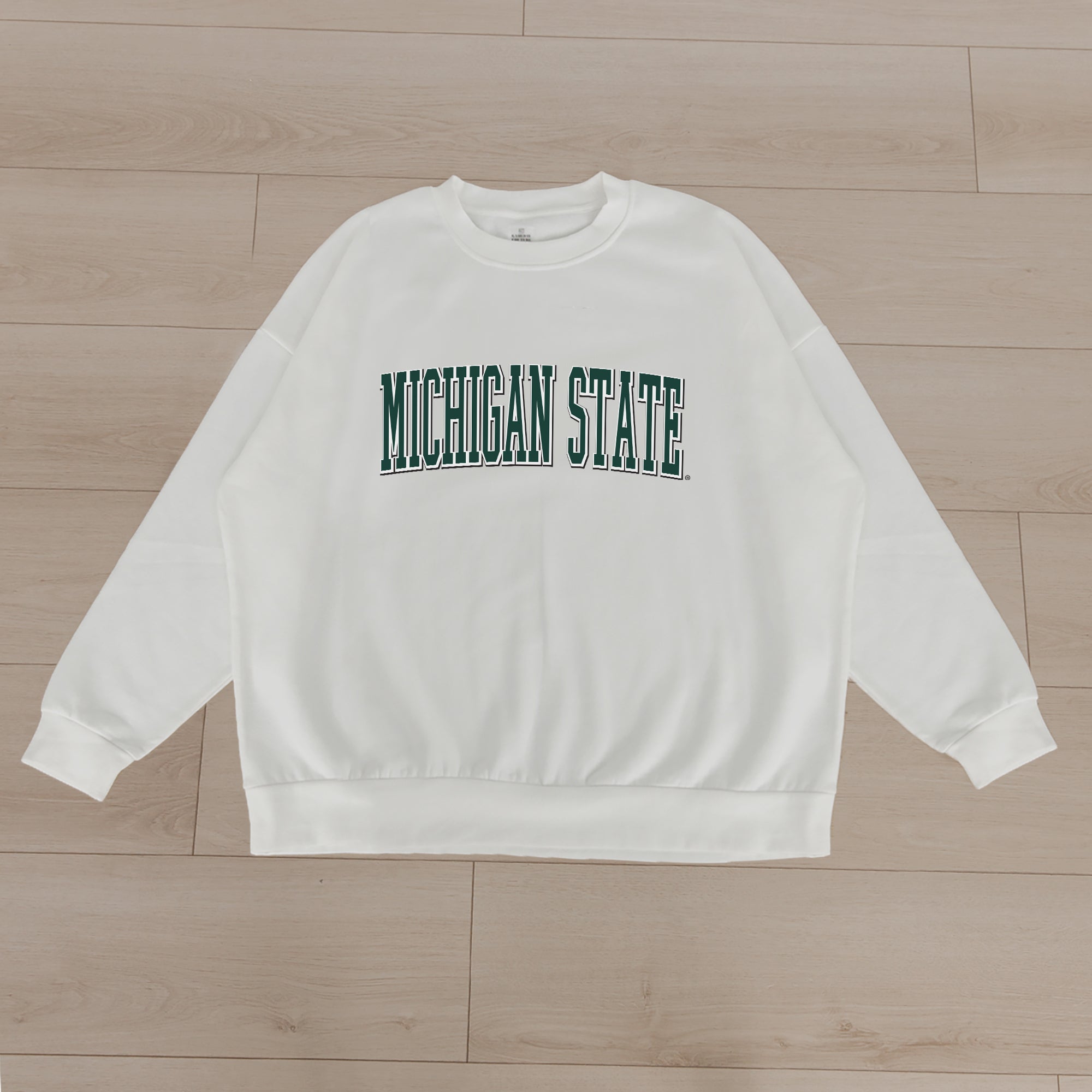 MICHIGAN STATE SPARTANS ALL-STAR APPEAL PREMIUM FLEECE DROP SHOULDER CREWNECK PULLOVER BY MADI PREWETT TROUTT