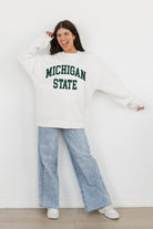 MICHIGAN STATE SPARTANS ALL-STAR STYLE PREMIUM FLEECE DROP SHOULDER CREWNECK PULLOVER BY MADI PREWETT TROUTT