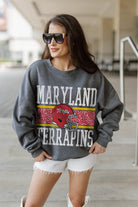 MARYLAND TERRAPINS WILD TAILGATE PREMIUM FLEECE DROP SHOULDER CREWNECK PULLOVER