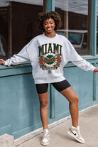 MIAMI HURRICANES BASES LOADED PREMIUM FLEECE DROP SHOULDER CREWNECK PULLOVER