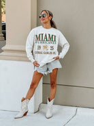 MIAMI HURRICANES ALLEGIANCE PREMIUM FLEECE DROP SHOULDER CREWNECK PULLOVER