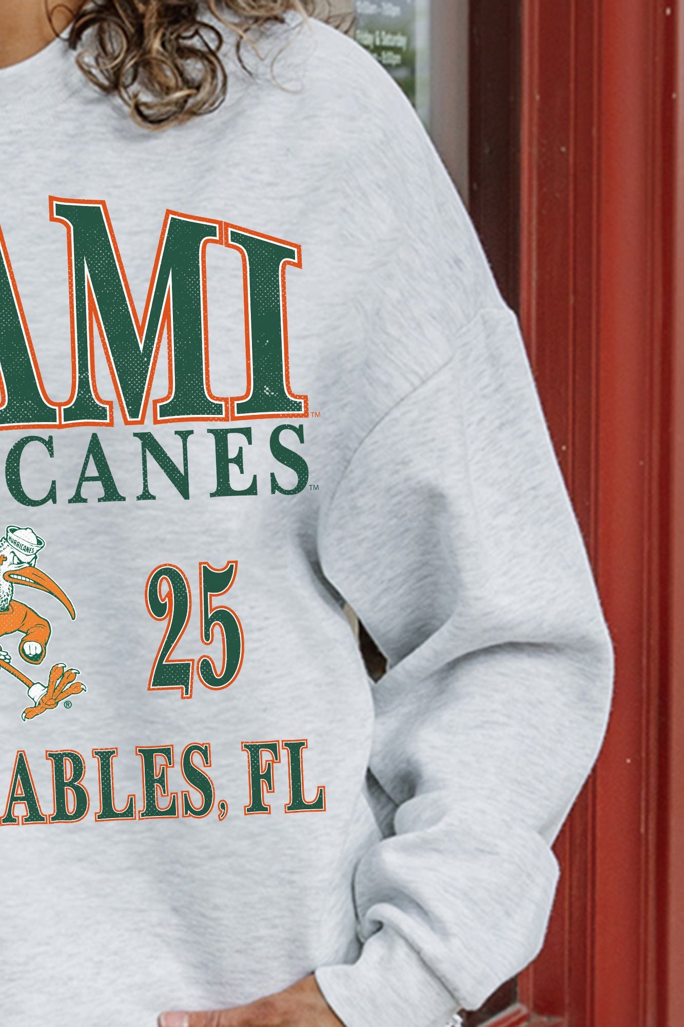 MIAMI HURRICANES ALLEGIANCE PREMIUM FLEECE DROP SHOULDER CREWNECK PULLOVER