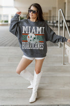 MIAMI HURRICANES WILD TAILGATE PREMIUM FLEECE DROP SHOULDER CREWNECK PULLOVER