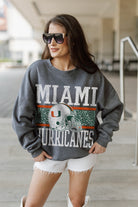 MIAMI HURRICANES WILD TAILGATE PREMIUM FLEECE DROP SHOULDER CREWNECK PULLOVER