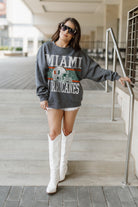 MIAMI HURRICANES WILD TAILGATE PREMIUM FLEECE DROP SHOULDER CREWNECK PULLOVER