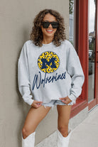 MICHIGAN WOLVERINES GOING WILD PREMIUM FLEECE DROP SHOULDER CREWNECK PULLOVER