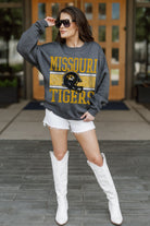 MISSOURI TIGERS WILD TAILGATE PREMIUM FLEECE DROP SHOULDER CREWNECK PULLOVER