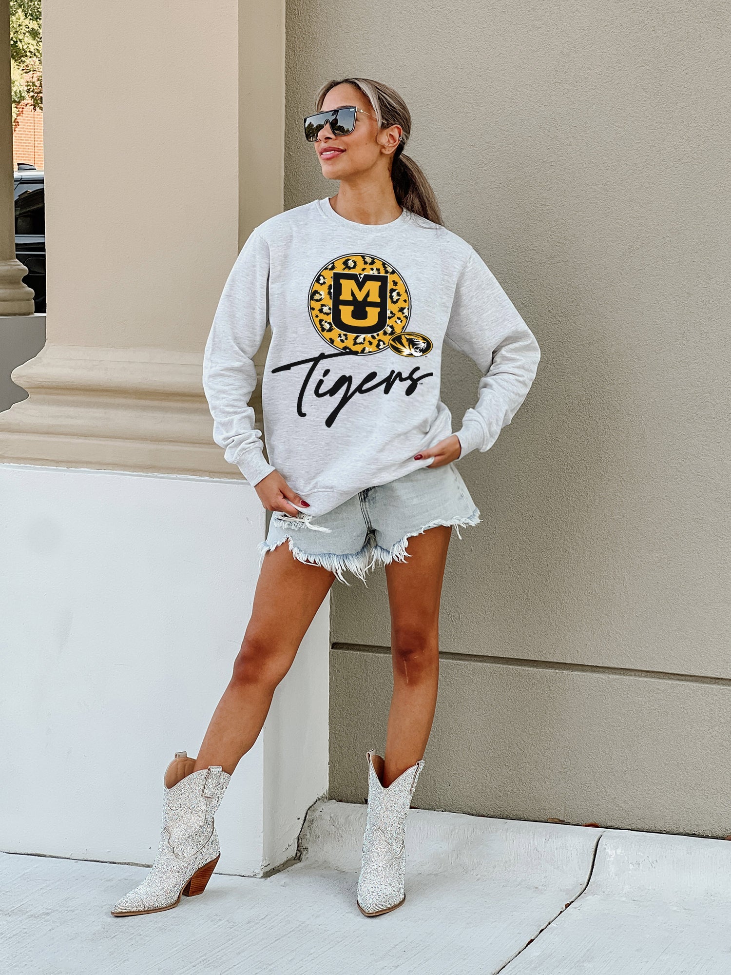 MISSOURI TIGERS GOING WILD PREMIUM FLEECE DROP SHOULDER CREWNECK PULLOVER