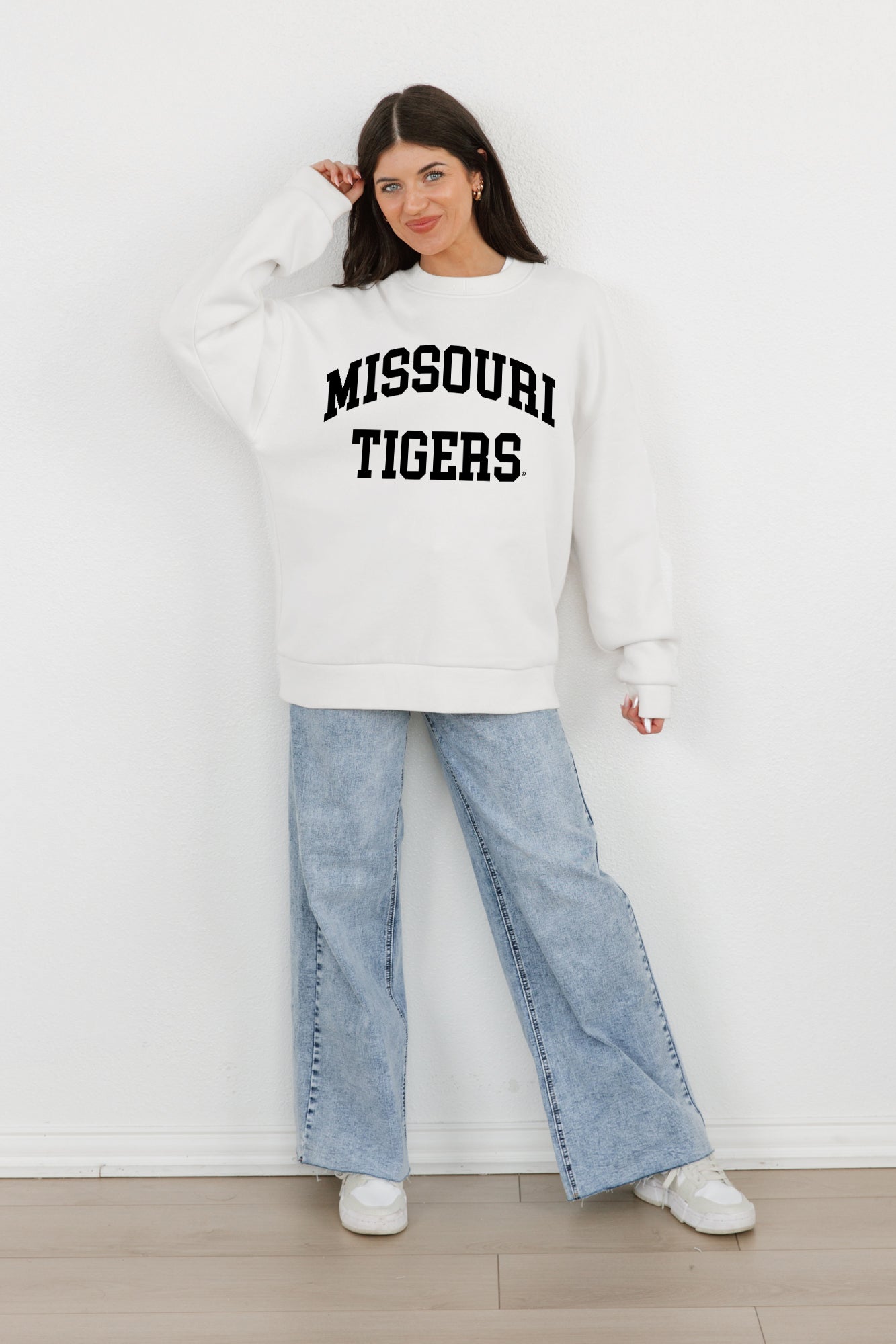 MISSOURI TIGERS ALL-STAR STYLE PREMIUM FLEECE DROP SHOULDER CREWNECK PULLOVER BY MADI PREWETT TROUTT