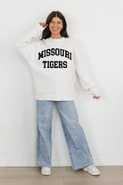 MISSOURI TIGERS ALL-STAR STYLE PREMIUM FLEECE DROP SHOULDER CREWNECK PULLOVER BY MADI PREWETT TROUTT