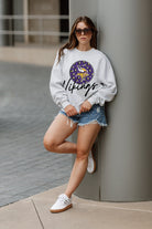 MINNESOTA VIKINGS GOING WILD PREMIUM FLEECE DROP SHOULDER CREWNECK PULLOVER