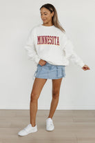 MINNESOTA GOLDEN GOPHERS ALL-STAR APPEAL PREMIUM FLEECE DROP SHOULDER CREWNECK PULLOVER BY MADI PREWETT TROUTT