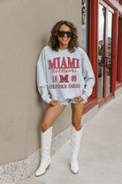 MIAMI OF OHIO REDHAWKS ALLEGIANCE PREMIUM FLEECE DROP SHOULDER CREWNECK PULLOVER