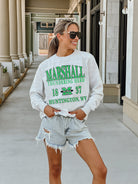 MARSHALL THUNDERING HERD ALLEGIANCE PREMIUM FLEECE DROP SHOULDER CREWNECK PULLOVER