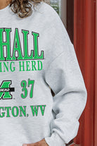 MARSHALL THUNDERING HERD ALLEGIANCE PREMIUM FLEECE DROP SHOULDER CREWNECK PULLOVER