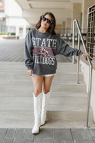 MISSISSIPPI STATE BULLDOGS WILD TAILGATE PREMIUM FLEECE DROP SHOULDER CREWNECK PULLOVER