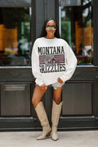 MONTANA GRIZZLIES FAIR CATCH PREMIUM FLEECE DROP SHOULDER CREWNECK PULLOVER