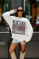 MONTANA GRIZZLIES FAIR CATCH PREMIUM FLEECE DROP SHOULDER CREWNECK PULLOVER