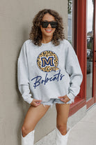 MONTANA STATE BOBCATS GOING WILD PREMIUM FLEECE DROP SHOULDER CREWNECK PULLOVER