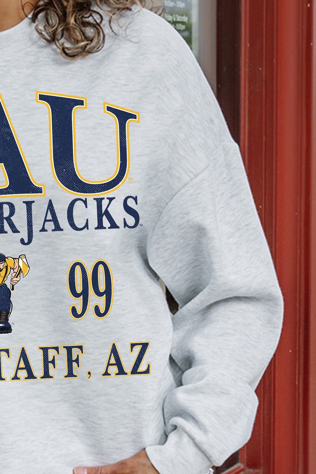 NORTHERN ARIZONA LUMBERJACKS ALLEGIANCE PREMIUM FLEECE DROP SHOULDER CREWNECK PULLOVER